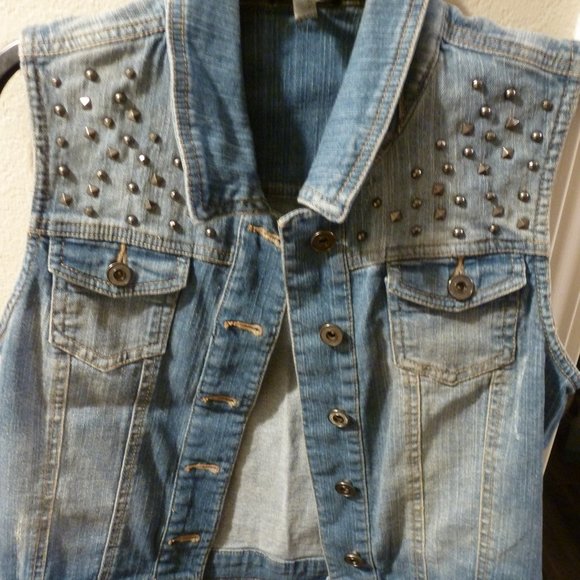 Fire Los Angeles Studed Denim Jeans Vest - Picture 7 of 9